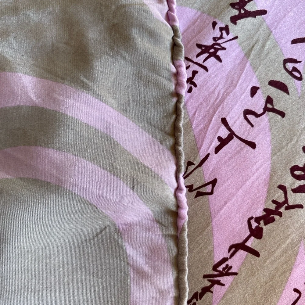 Handmade Scarf Silk Long Purple Lilac Gray 65”